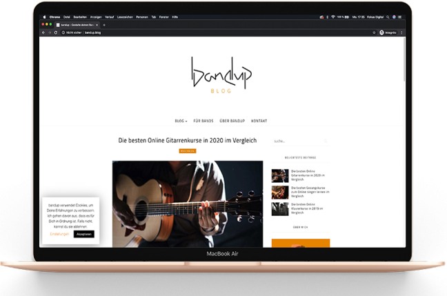 Webseite für Musiker