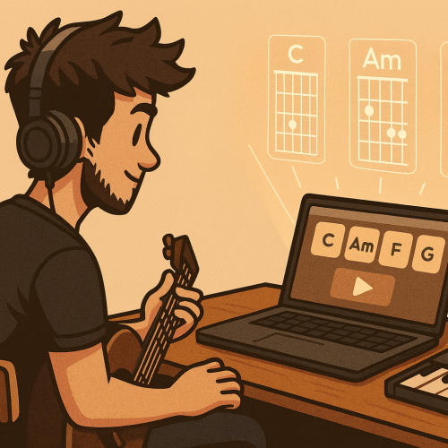 Chord Progression Tool für Musiker: Mit Loop-Funktion und Gitarren-Griffbildern